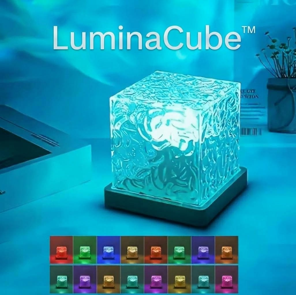 LuminaCube™ – Lámpara de Cristal con Efecto Aurora